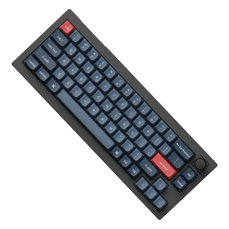 Keychron V2 Max QMK/Via Fully Assembled With Knob Knob RGB Backlit Hot-Swappable 65% Wireless Custom Mechanical Keyboard - Carbon Black (Gateron Jupited Brown Switch) (V2M-D3)