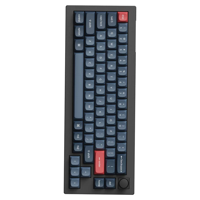 Keychron V2 Max QMK/Via Fully Assembled With Knob Knob RGB Backlit Hot-Swappable 65% Wireless Custom Mechanical Keyboard - Carbon Black (Gateron Jupited Brown Switch) (V2M-D3)