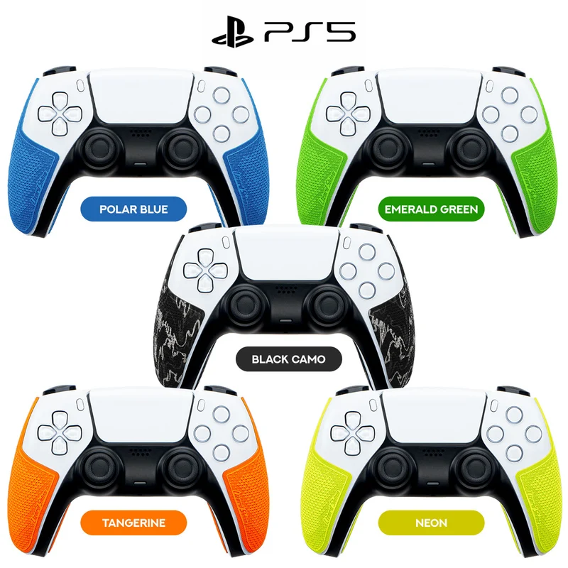 Lizard Skins DuraSoft Polymer Controller Grip 0.5MM for PS5 Dualsense Controller (Polar Blue, Emerald Green, Tangerine, Neon, Black Camo)