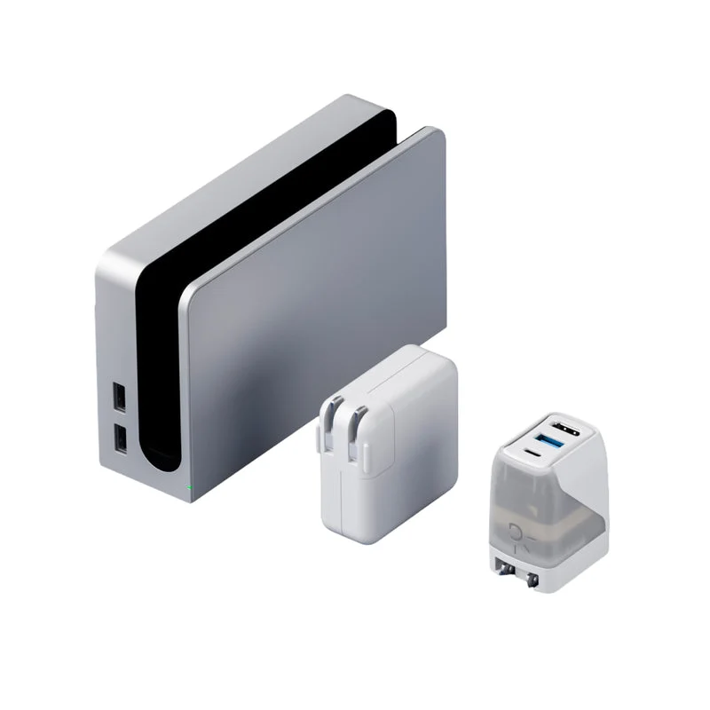 Genki Covert Dock 2 45W Portable Charger & Dock for Switch/ Steam Deck/ Mobile Phone/ MacOS/ Windows (Black, White)