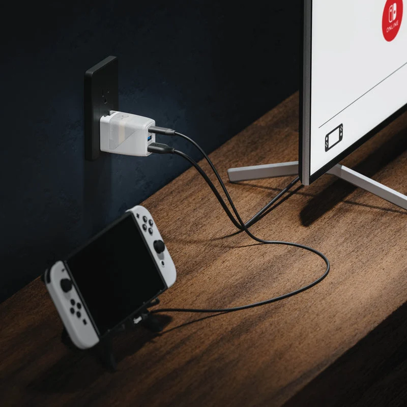 Genki Covert Dock 2 45W Portable Charger & Dock for Switch/ Steam Deck/ Mobile Phone/ MacOS/ Windows (Black, White)