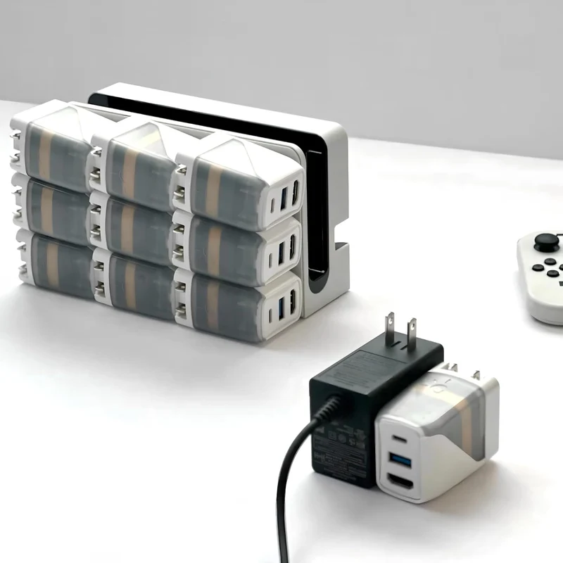 Genki Covert Dock 2 45W Portable Charger & Dock for Switch/ Steam Deck/ Mobile Phone/ MacOS/ Windows (Black, White)