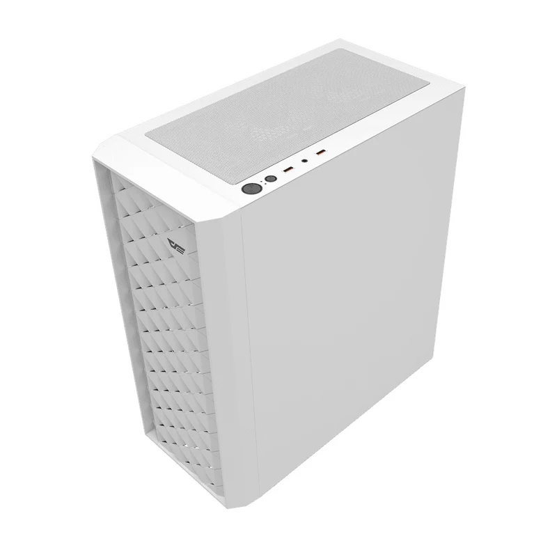 DarkFlash DK351 Luxury ATX PC Gaming Case (Black, White)
