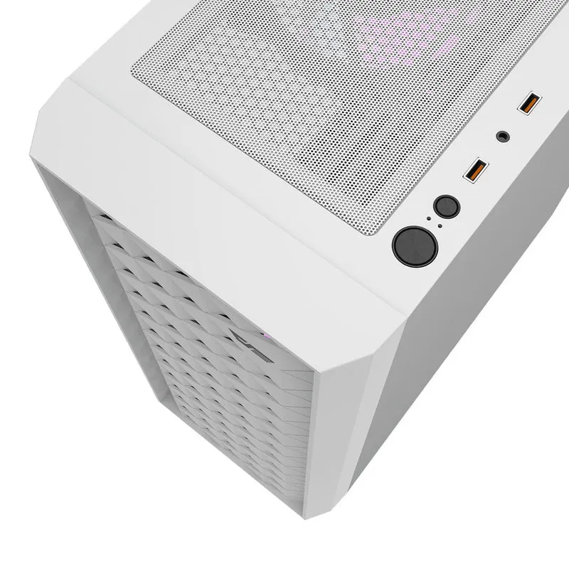 DarkFlash DK351 Luxury ATX PC Gaming Case (Black, White)