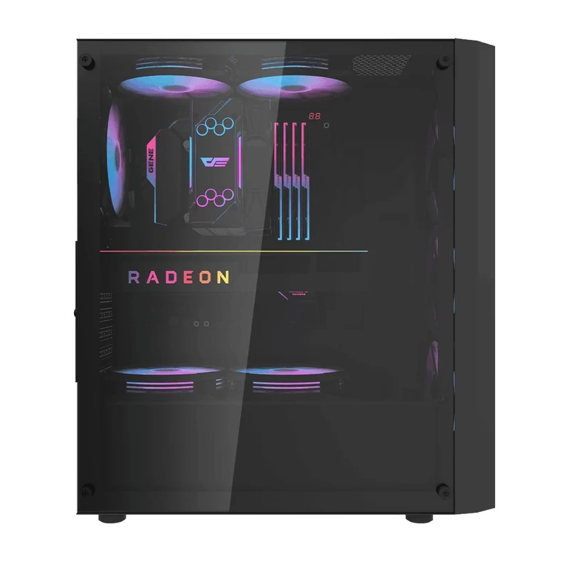 DarkFlash DK351 Luxury ATX PC Gaming Case (Black, White)