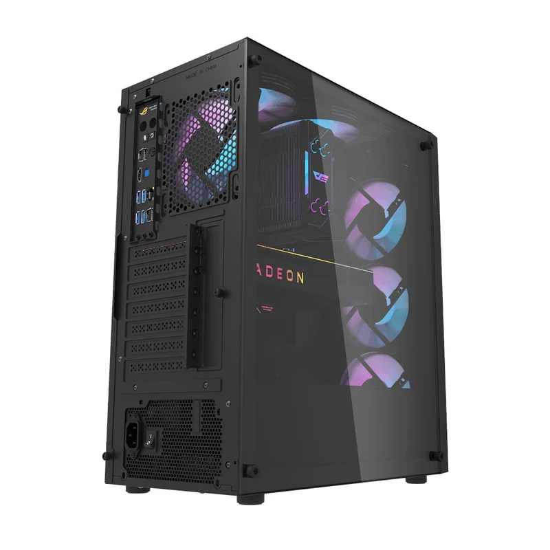 DarkFlash DK351 Luxury ATX PC Gaming Case (Black, White)