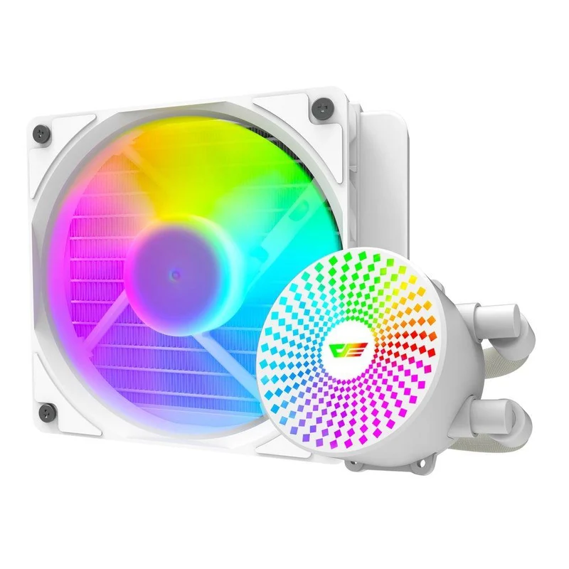 Darkflash Radiant DC-120 ARGB All-In-One 120MM Liquid CPU Cooler (White, Pink)
