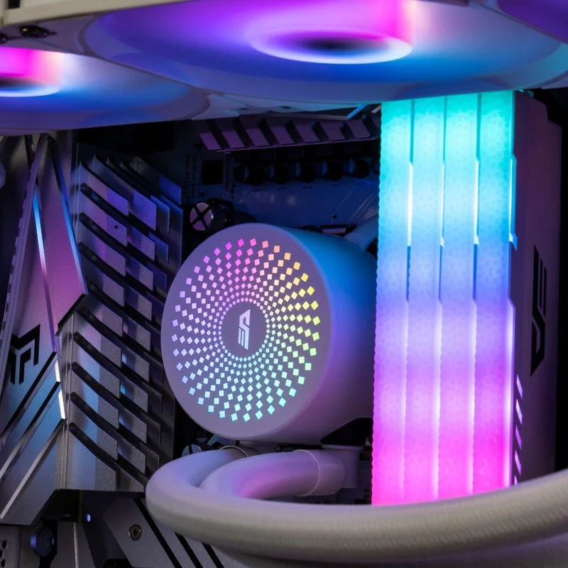 Darkflash Radiant DC-120 ARGB All-In-One 120MM Liquid CPU Cooler (White, Pink)
