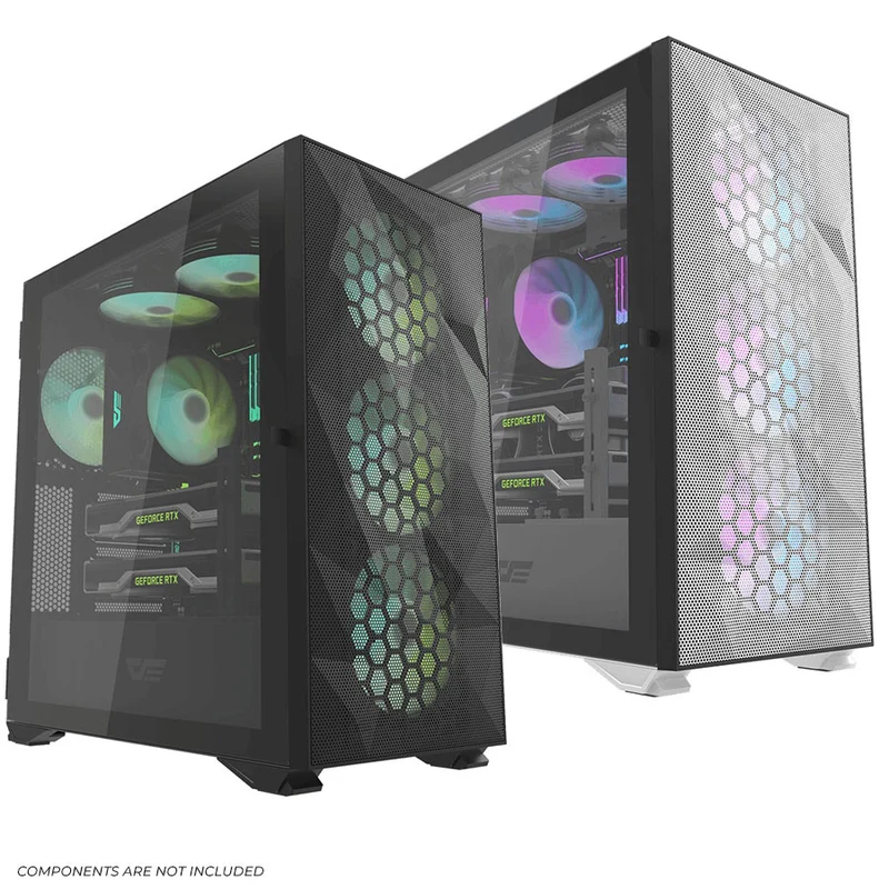 Darkflash DLX21 Mesh EATX PC Case (Black, White)