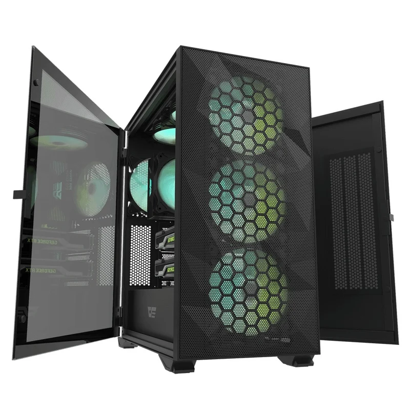 Darkflash DLX21 Mesh EATX PC Case (Black, White)