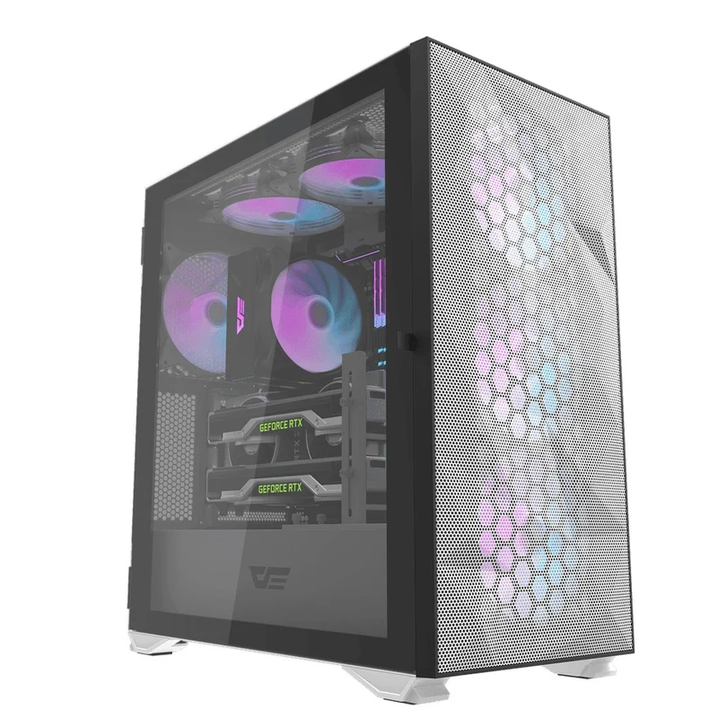Darkflash DLX21 Mesh EATX PC Case (Black, White)