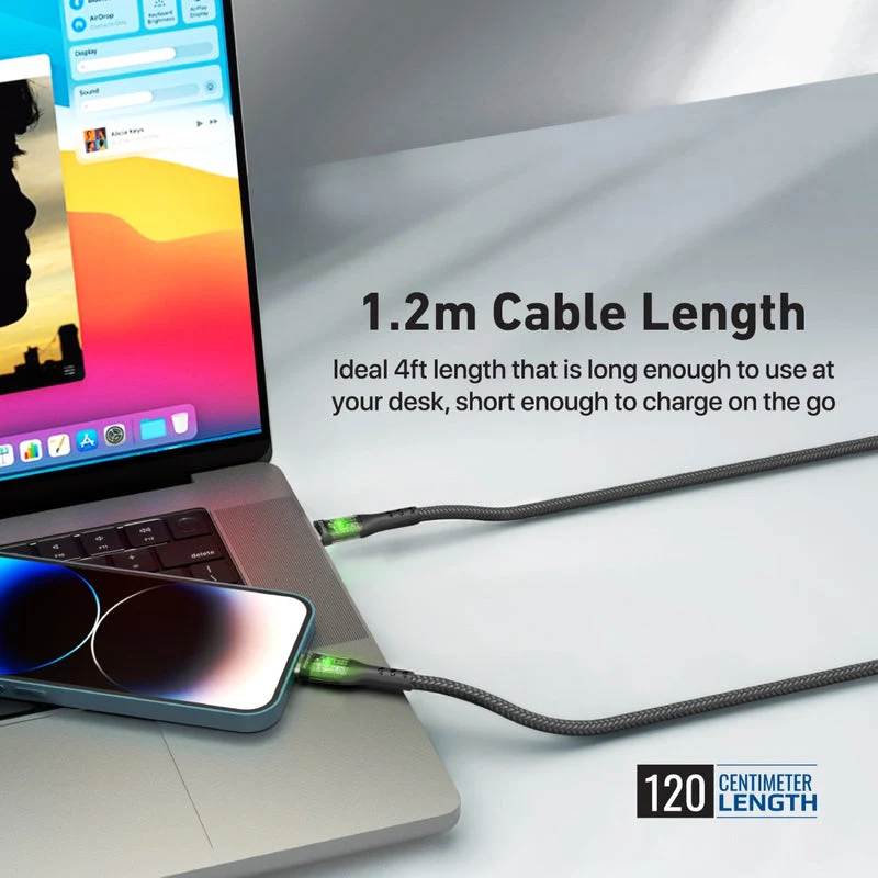 Promate Transline-Ci 27Watts Power Delivery USB-C to Lightning Cable Transparent Shells (Black)