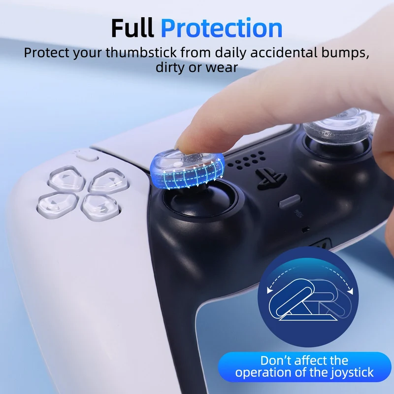 IINE Transparent Thumb Grip Caps for PS5/ Xbox/ Switch Pro Controller (L994)