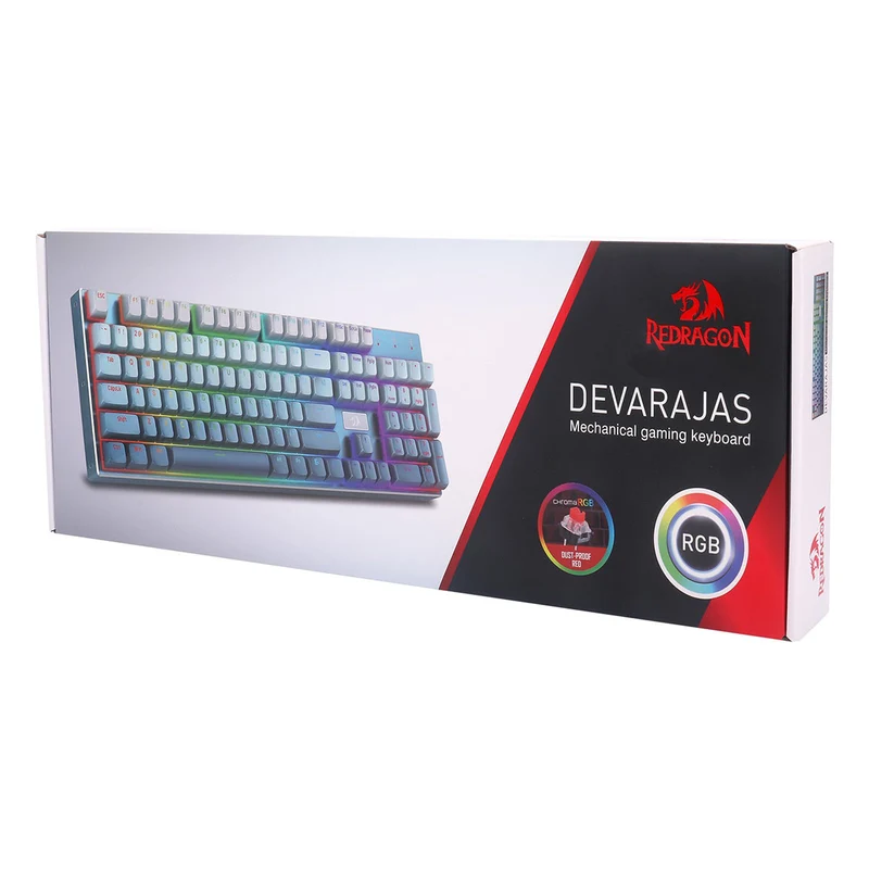 Redragon Devarajas Full-Size Hot-Swappable RGB Mechanical Gaming Keyboard (Dust-Proof Red Switch) (K556GWB-RGB)