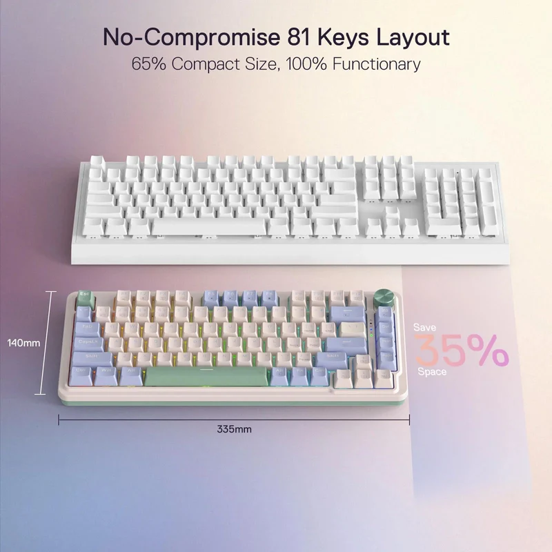 Redragon Ucal Pro RGB Wireless 75% Gasket Hot-Swappable Mechanical Keyboard With Knob (Dust-Proof Red Switch) (K673CPG-RGB-PRO)