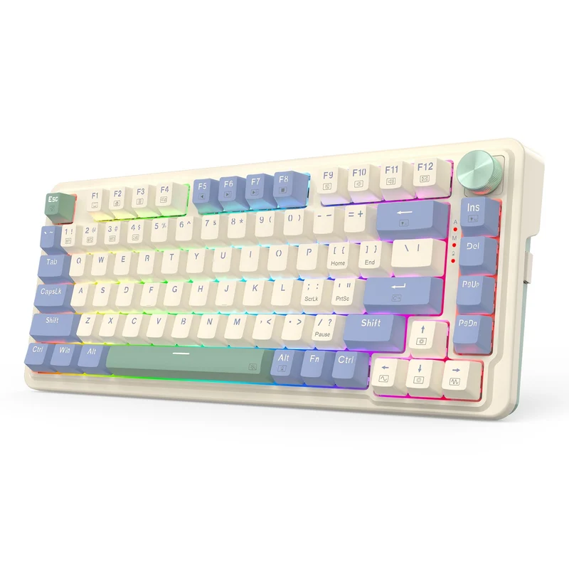 Redragon Ucal Pro RGB Wireless 75% Gasket Hot-Swappable Mechanical Keyboard With Knob (Dust-Proof Red Switch) (K673CPG-RGB-PRO)