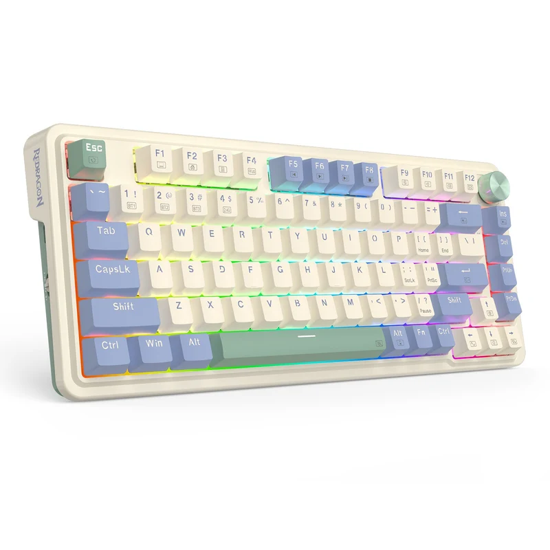 Redragon Ucal Pro RGB Wireless 75% Gasket Hot-Swappable Mechanical Keyboard With Knob (Dust-Proof Red Switch) (K673CPG-RGB-PRO)