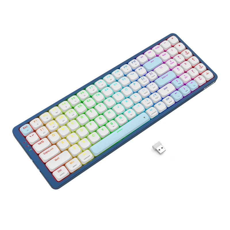 Redragon Eva Pro Tri-Mode RGB Backlit Mechanical Gaming Keyboard (Dust-Proof Red Switch) (K684WB-RGB-PRO)