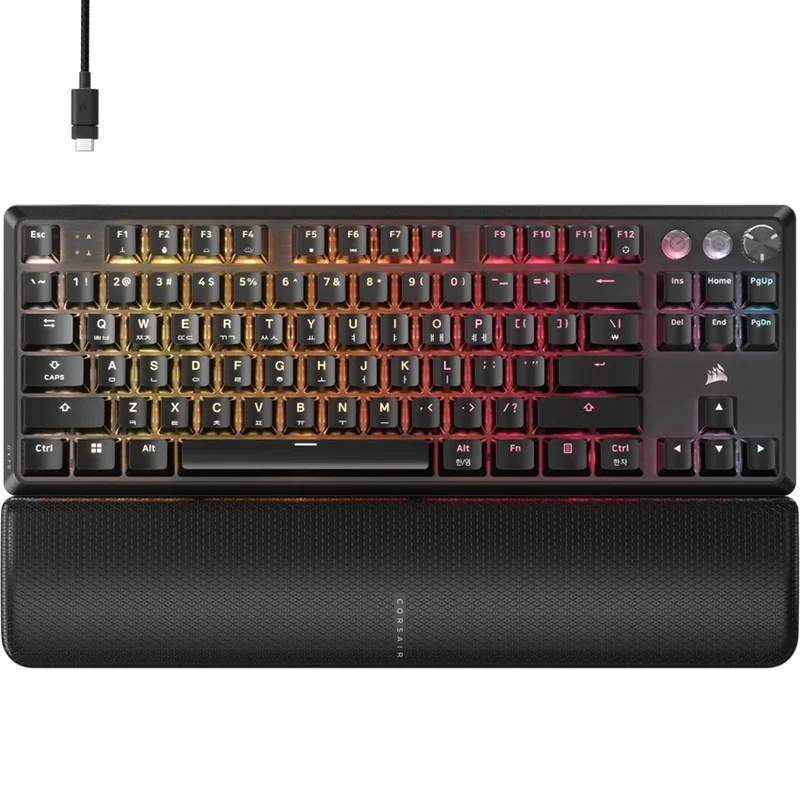 Corsair K70 Pro TKL High-Performance Hall Effect Programmable Gaming Keyboard With Rapid Trigger (Black, White)