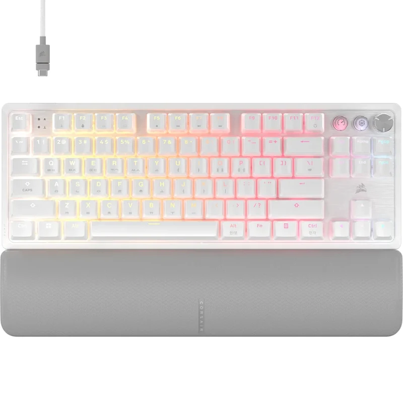 Corsair K70 Pro TKL High-Performance Hall Effect Programmable Gaming Keyboard With Rapid Trigger (Black, White)
