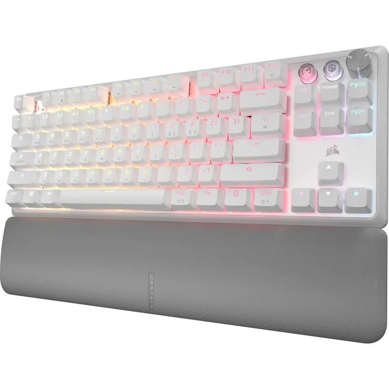 Corsair K70 Pro TKL High-Performance Hall Effect Programmable Gaming Keyboard With Rapid Trigger (Black, White)