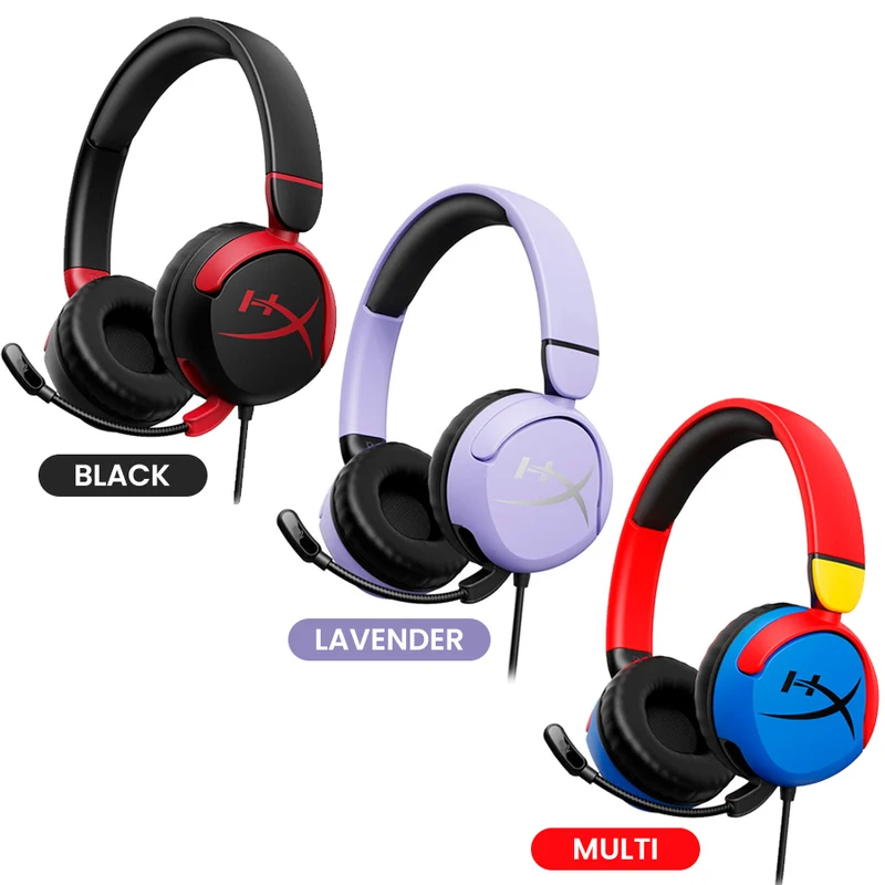 HyperX Cloud Mini Wired Gaming Headset (Black, Lavender, Multi)