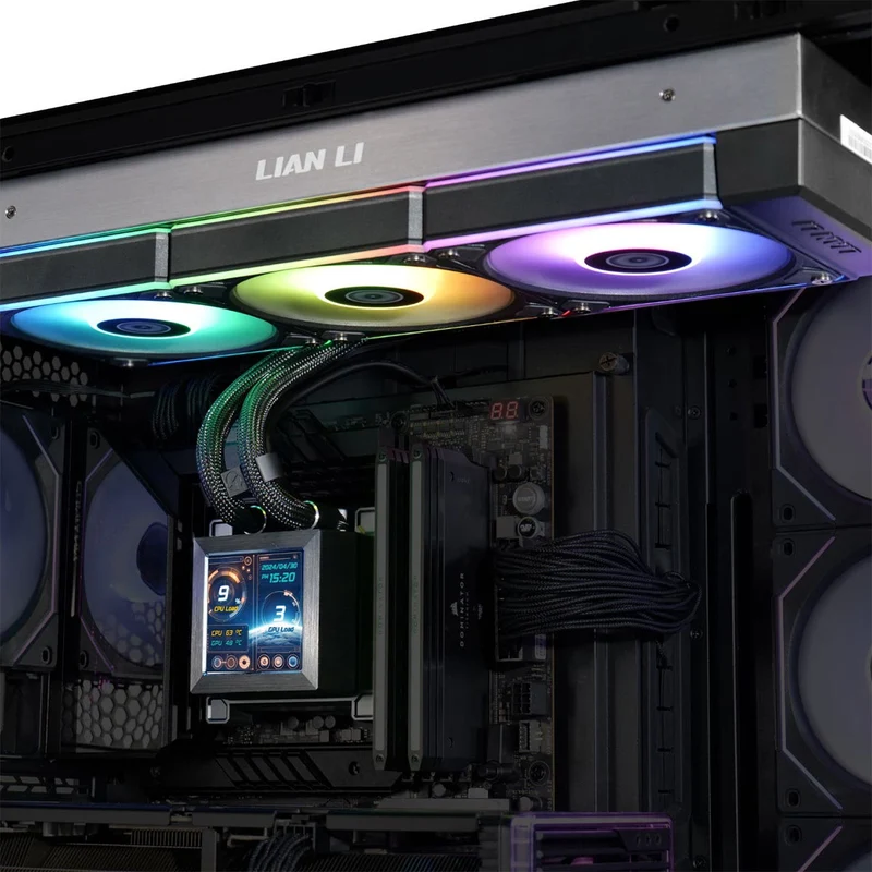 Lian Li Hydroshift LCD 360R AIO Liquid Cooler (Black, White)