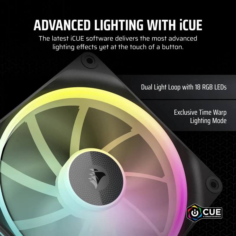Corsair iCUE LINK LX140 RGB 140MM PWM PC Fan Expansion Kit (Single Pack) (Black, White)