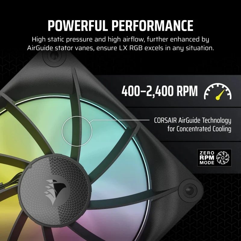 Corsair iCUE LINK LX120 RGB 120MM PWM Fan Triple Starter Kit (Black, White)