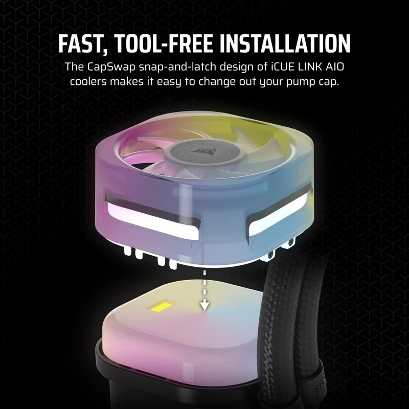 Corsair iCUE LINK Cap Swap AIO Module VRM Fan (Black, White)