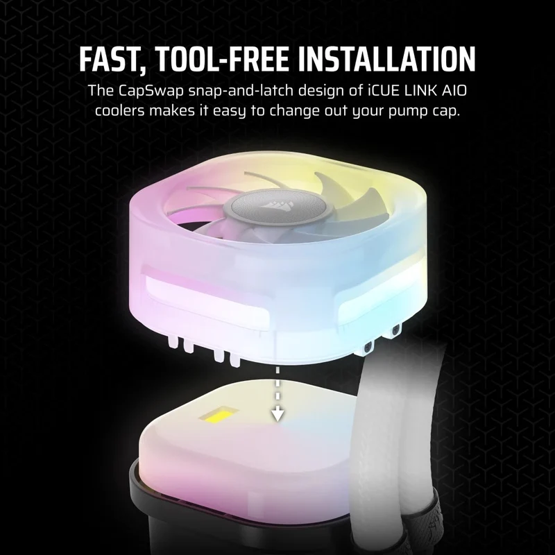 Corsair iCUE LINK Cap Swap AIO Module VRM Fan (Black, White)