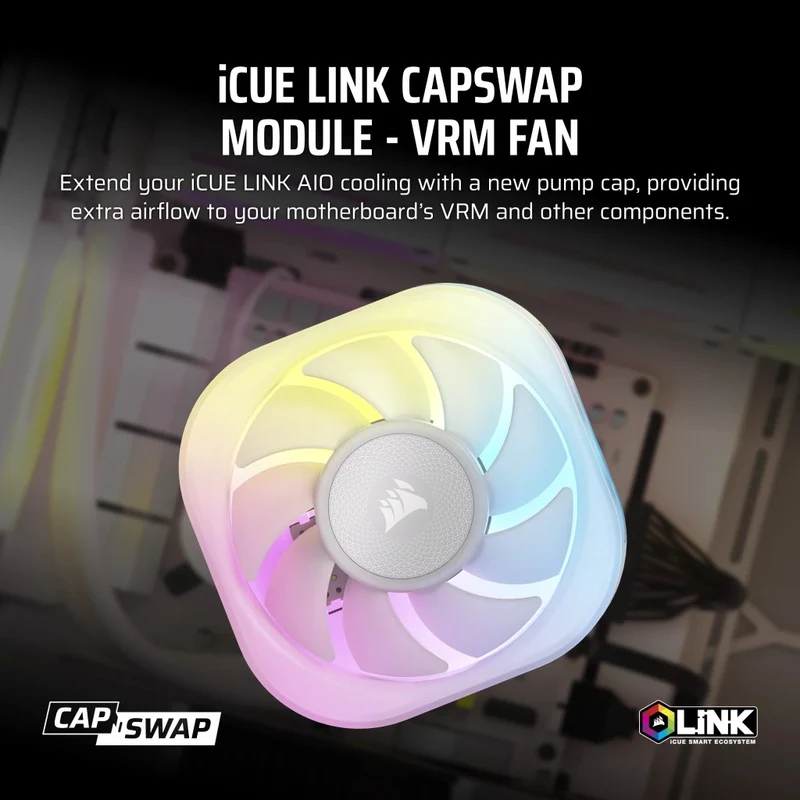 Corsair iCUE LINK Cap Swap AIO Module VRM Fan (Black, White)