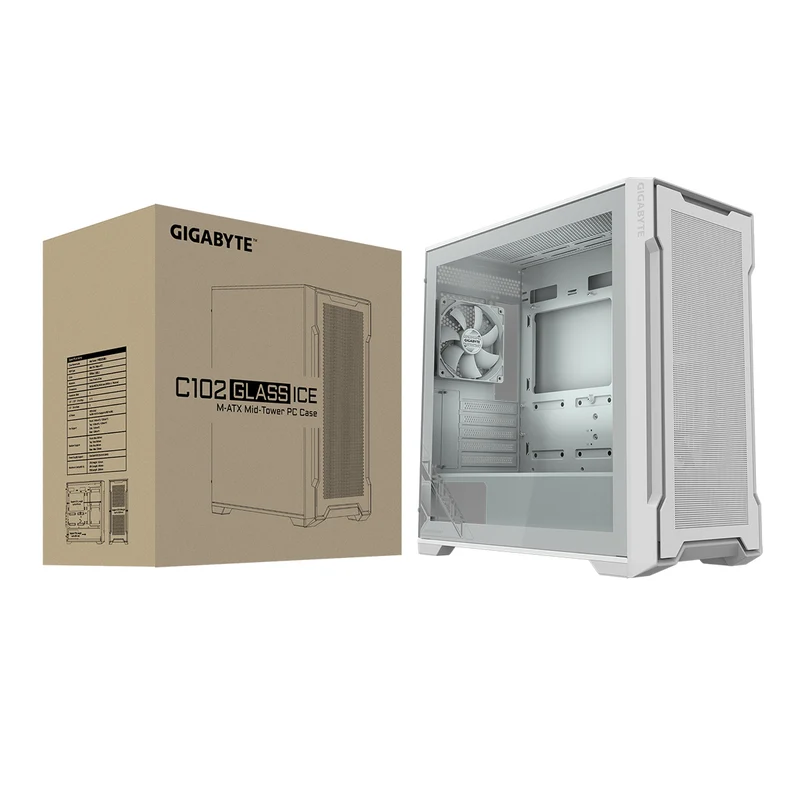 Gigabyte C102 Glass Mini ITX / Micro ATX Mid Tower (Black, White)