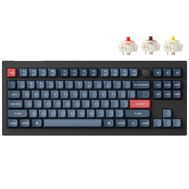 Keychron V3 Max QMK/Via Fully Assembled With Knob RGB Backlit Hot-Swappable TKL Wireless Custom Mechanical Keyboard - Carbon Black (Gateron Jupited Red Switch, Gateron Jupiter Brown Switch, Gateron Jupiter Banana Switch) (V3M-D1, V3M-D3, V3M-D4)