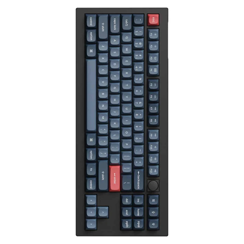 Keychron V3 Max QMK/Via Fully Assembled With Knob RGB Backlit Hot-Swappable TKL Wireless Custom Mechanical Keyboard - Carbon Black (Gateron Jupited Red Switch, Gateron Jupiter Brown Switch, Gateron Jupiter Banana Switch) (V3M-D1, V3M-D3, V3M-D4)