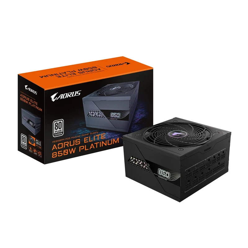 Gigabyte Aorus Elite P850W 80+ Platinum Modular Pcie 5.0 Ice Power Supply (Black)