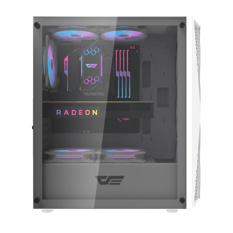Darkflash DK352 Mesh Luxury ATX Gaming PC Case (Black, White)