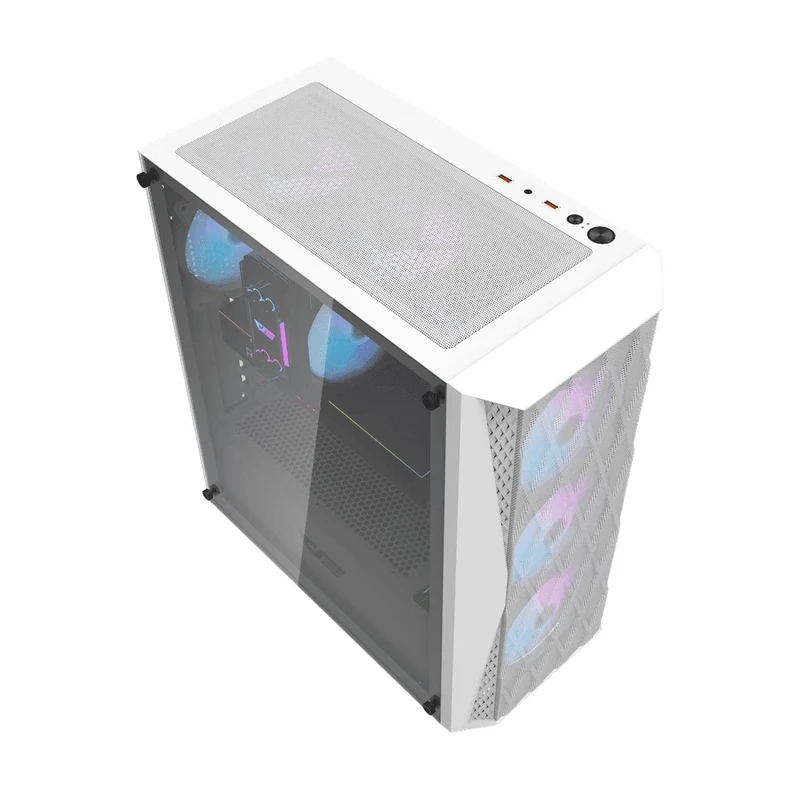 Darkflash DK352 Mesh Luxury ATX Gaming PC Case (Black, White)
