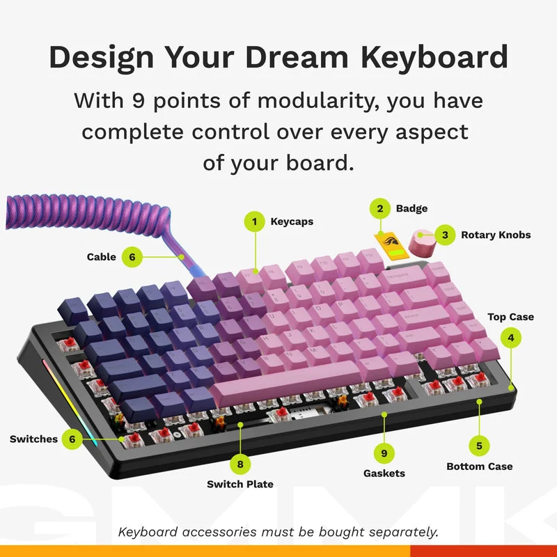 Glorious GMMK 3 Pro HE Barebone Edition Compact (75%) Custom Wired Mechanical Gaming Keyboard (Black)
