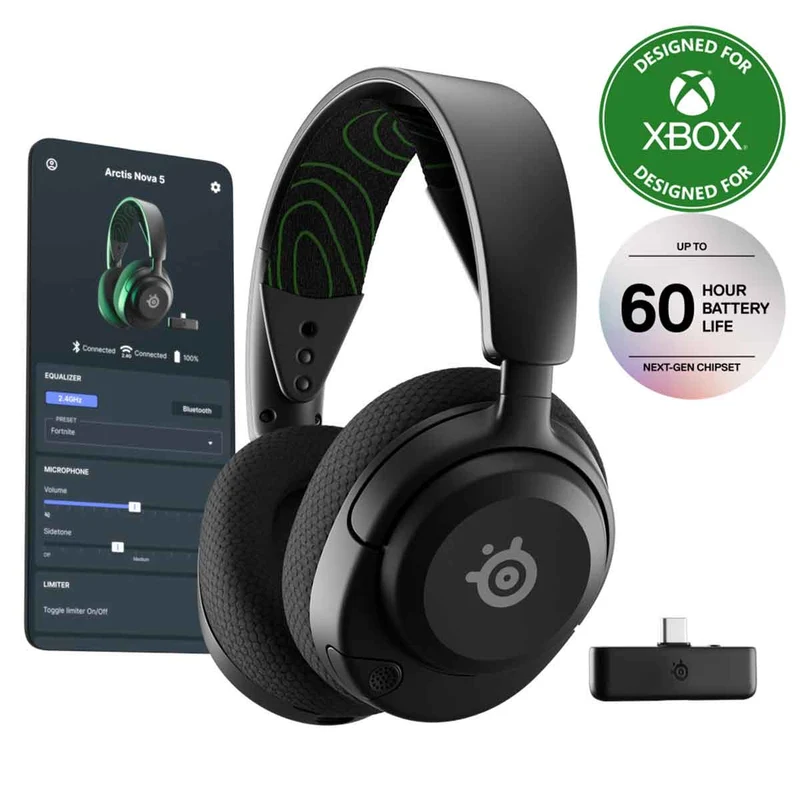 Steelseries Arctis Nova 5X Wireless Headset for Xbox/ PC/ Playstation/ Switch/ Mobile (Black) (61677)
