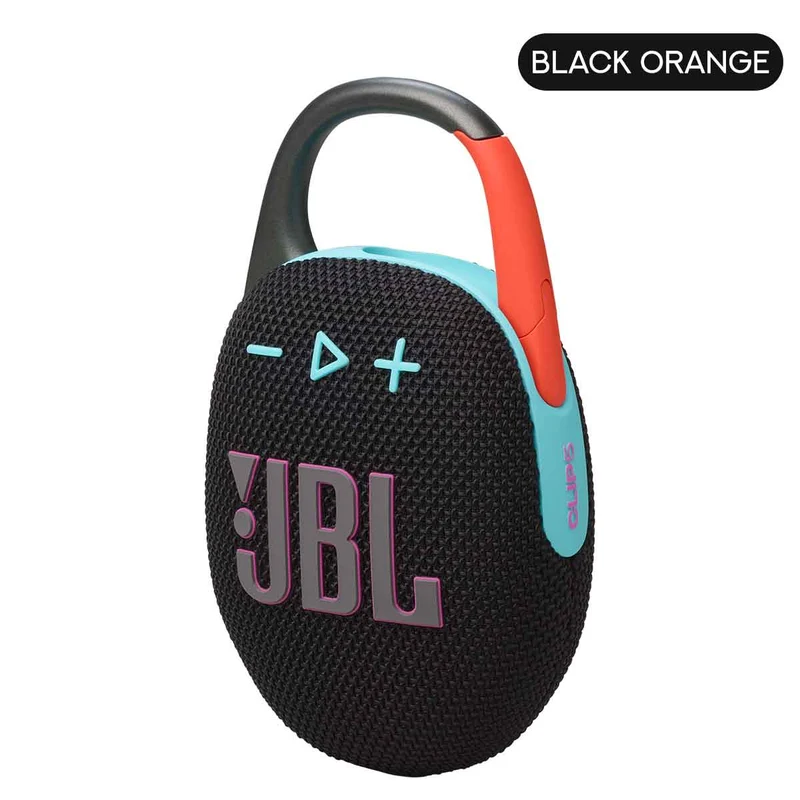 JBL Clip 5 Ultra-Portable Waterproof Bluetooth Wireless Speaker (Black Orange, Black, Blue, Pink, Purple, Red, Sand, Squad, White)