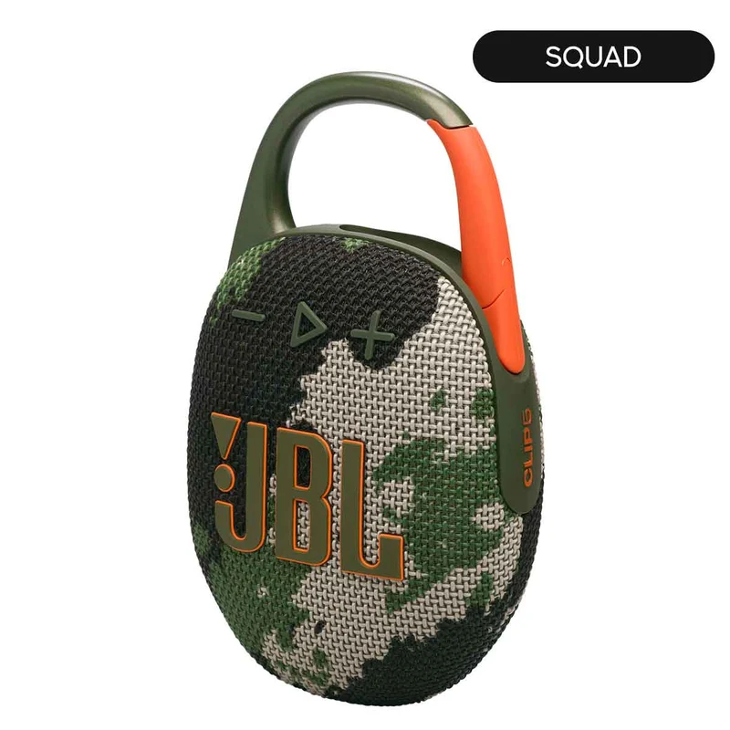 JBL Clip 5 Ultra-Portable Waterproof Bluetooth Wireless Speaker (Black Orange, Black, Blue, Pink, Purple, Red, Sand, Squad, White)