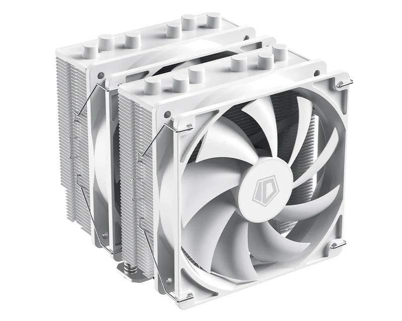 ID-Cooling SE-206-XT Twin Tower CPU Cooler with 2x120mm PWM Fan (Black, White)