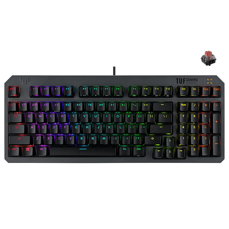 Asus TUF K3 Gen II RA07 RGB IP57 Wired Optical Mechanical Gaming Keyboard (Blue Switch, Red Switch)