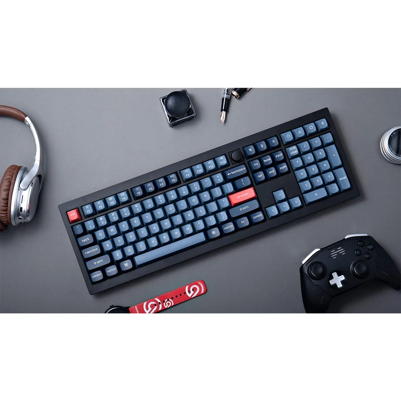 Keychron V6 Max QMK/Via Fully Assembled With Knob RGB Backlit Hot-Swappable Full Size Wireless Custom Mechanical Keyboard - Carbon Black (Gateron Jupited Red Switch, Gateron Jupiter Brown Switch, Gateron Jupiter Banana Switch) (V6M-D1, V6M-D3, V6M-D4)