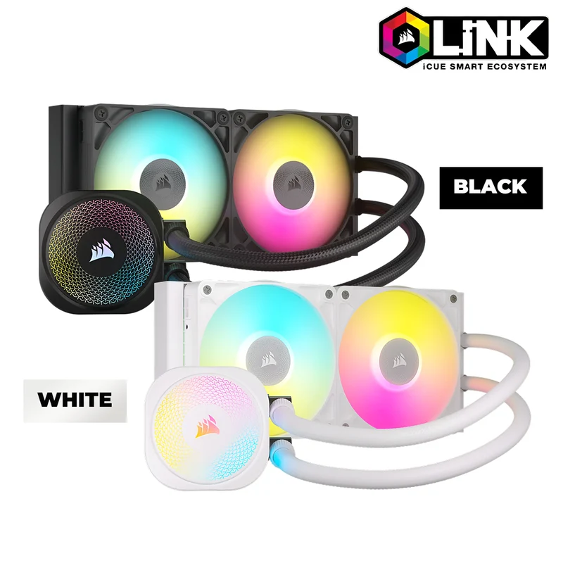 Corsair iCUE LINK TITAN 240 RX RGB AIO Liquid CPU Cooler (Black, White)