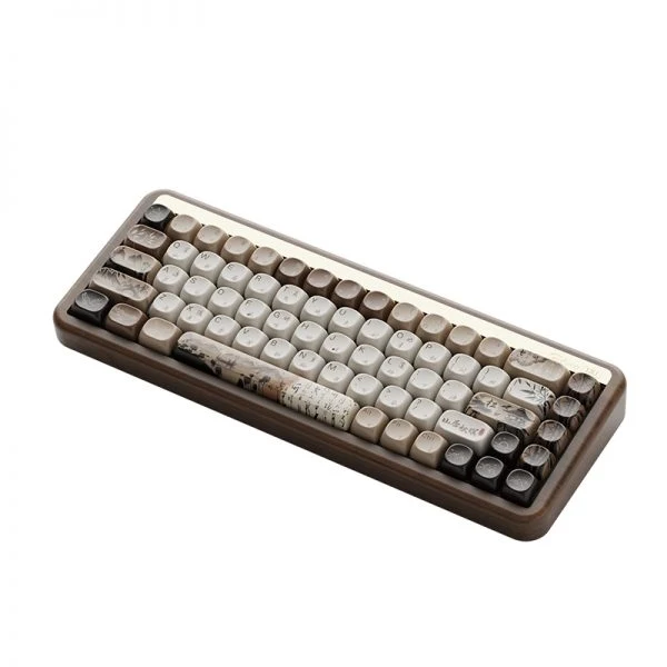 Akko MU01 Mountain Seclusion Walnut Wood Case Multi-Mode RGB Hot-Swappable Mechanical Keyboard (Akko Rosewood, Akko V3 Piano Pro)