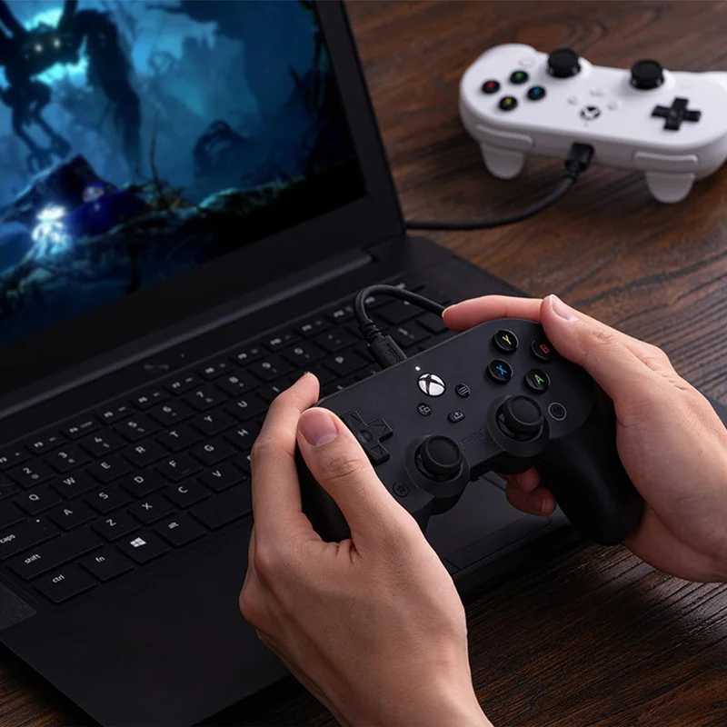 8Bitdo Pro 2 Wired Controller Hall Ed. for Xbox + Game Pass Code (Black, White) (82BB)