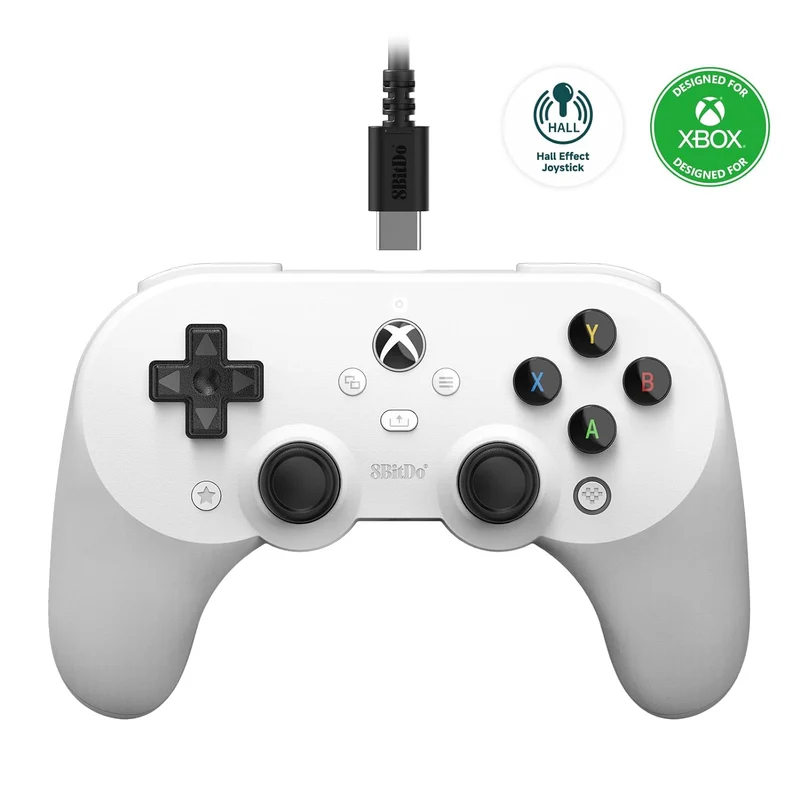 8Bitdo Pro 2 Wired Controller Hall Ed. for Xbox + Game Pass Code (Black, White) (82BB)