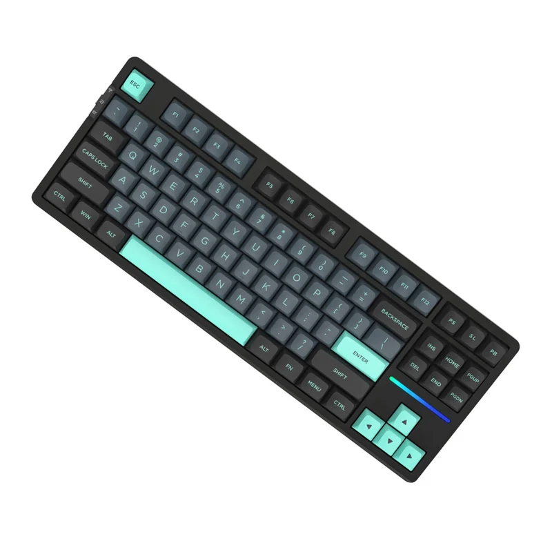 VXE V87 Tri-Mode RGB Hot-Swappable Mechanical Keyboard (Caribbean Blue) (Strawberry Pudding Switch)